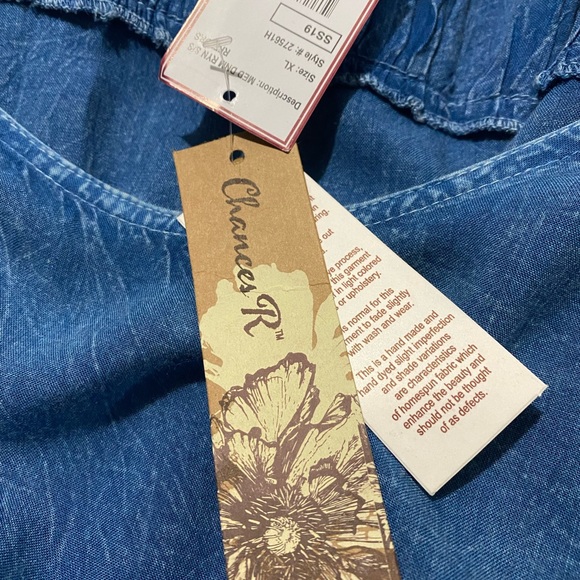 Chances T Linen Stonewashed Blue Babydoll Dress - Picture 6 of 10